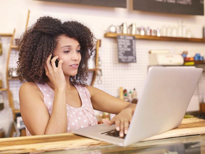 Mixed Woman on Phone
