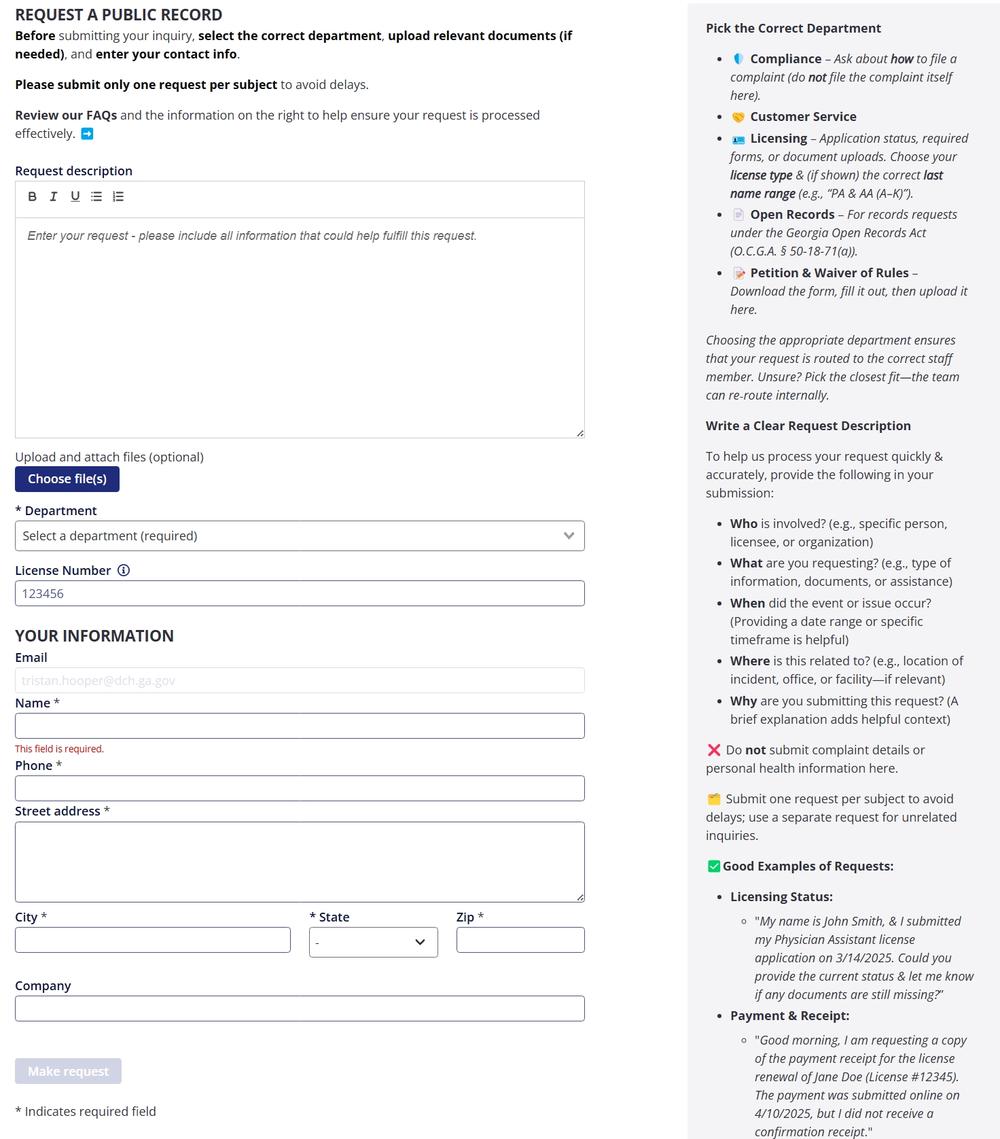 NextRequest Form
