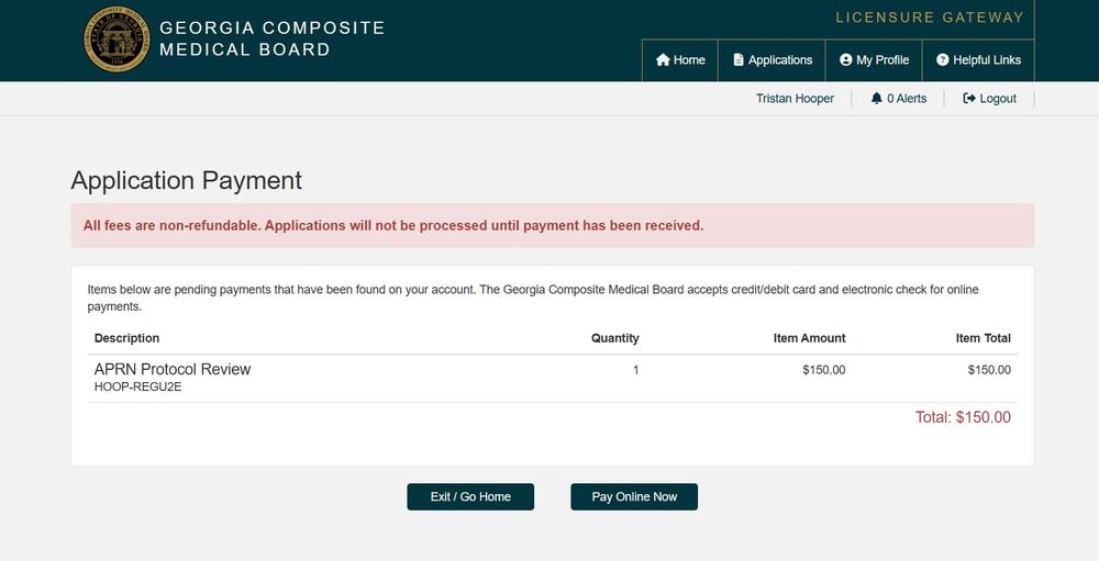 pay overview screen